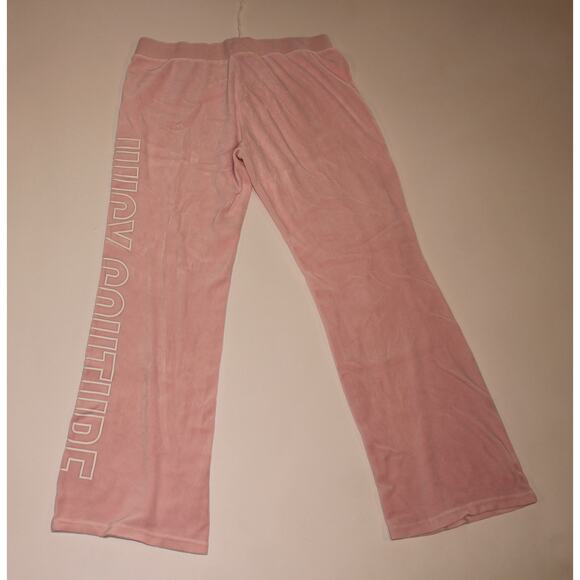 Y2K Baby Pink Juicy Couture Flare Track Pants With Logo Down The Side Size L - Picture 4 of 7